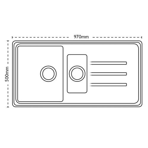 Carron Phoenix Debut 150 1.5 Bowl Inset Granite Kitchen Sink