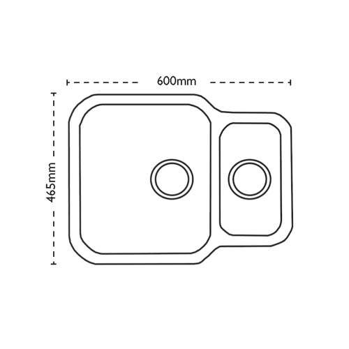 Carron Phoenix Zeta 150u 1.5 Bowl Undermount Kitchen Sink