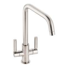 Abode Globe  Quad Twin Lever Monobloc Kitchen Tap in Bruhsed Nickel AT2143