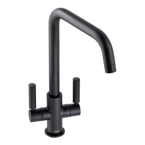 Abode Globe  Quad Twin Lever Monobloc Kitchen Tap in Matt Black AT2145