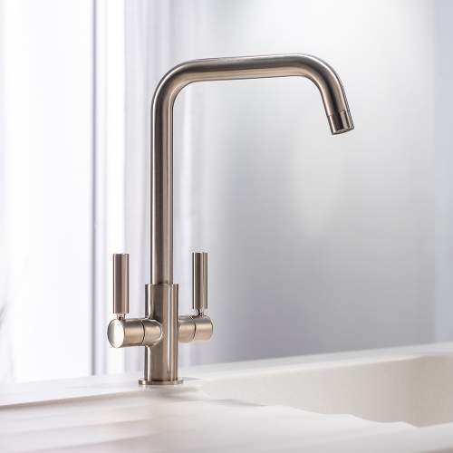 Abode Globe Quad Twin Lever Monobloc Kitchen Tap