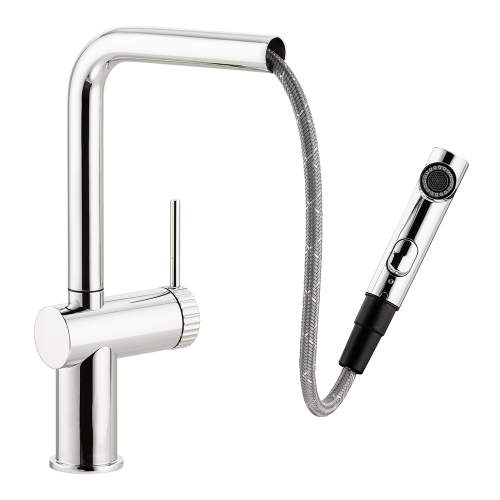 Abode Fraction Single Lever Pull Out Spray Kitchen Tap