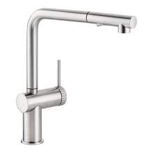 Abode Fraction Single Lever Pull Out Spray Kitchen Tap in Brushed nickel AT2157