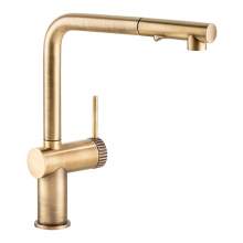 Abode Fraction Single Lever Pull Out Spray Kitchen Tap in Brushed Brass AT2158