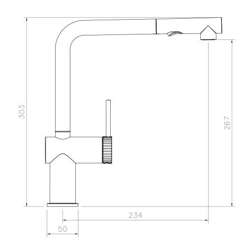 Abode Fraction Single Lever Pull Out Spray Kitchen Tap