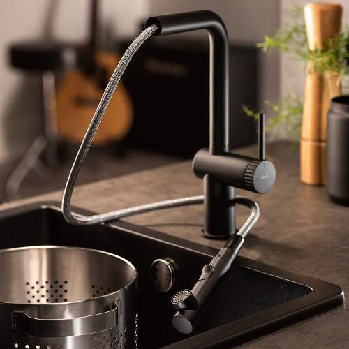 Abode Fraction Single Lever Pull Out Spray Kitchen Tap