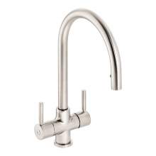 Abode Zest Monobloc Pull Out Hose Kitchen Tap in Brushed Nickel AT2165