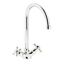 Abode Burford Monobloc Twin Crosshead Lever Kitchen Tap in Chrome AT2170