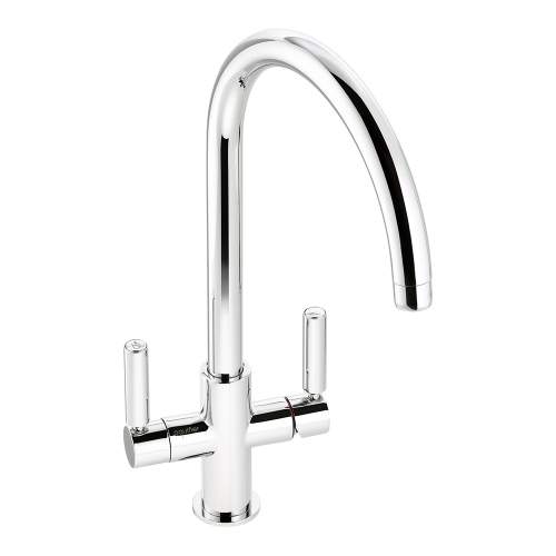 Abode Globe Aquifier Twin Lever Water Filter Kitchen Tap in Chrome AT2173