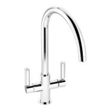 Abode Globe Aquifier Twin Lever Water Filter Kitchen Tap in Chrome AT2173