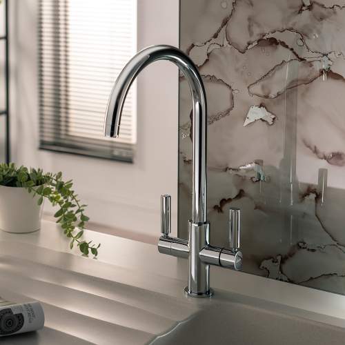 Abode Globe Aquifier Twin Lever Water Filter Kitchen Tap