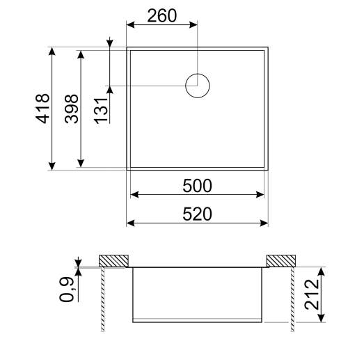 Smeg Quadra VSTQ50-2 Undermount Single Bowl Sink