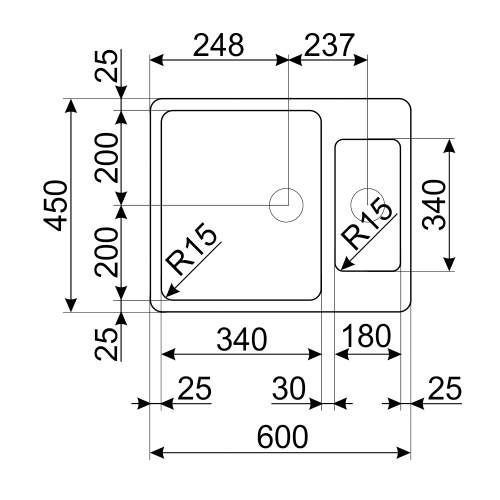 Smeg Mira VSTR4018-2 Undermount 1.5 Bowl Sink