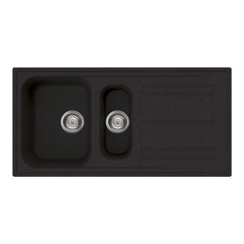 Smeg Rigae LZ102 Reversible 1.5 Bowl Granite Kitchen Sink with Drainer