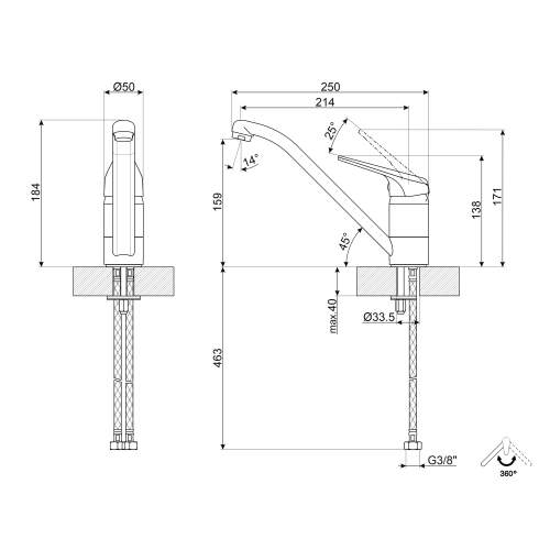 Smeg MF11CR2 Single Lever Kitchen Tap