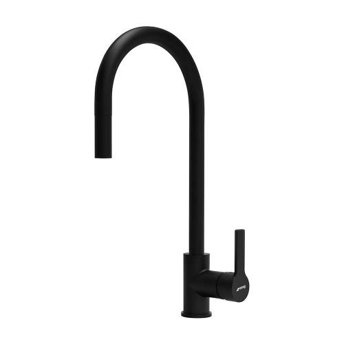 Smeg MID2N Single Lever Pull Out Hose Black Kitchen Tap