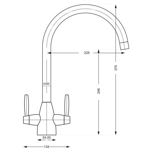 Smeg Miro Twin Lever WRAS Approved Kitchen Tap