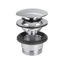 Vema Unslotted Push Button Chrome Basin Waste