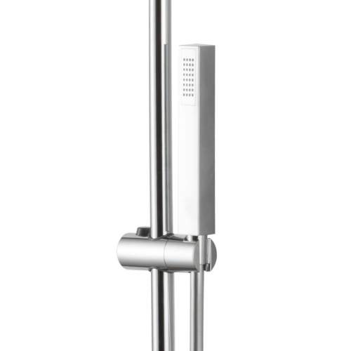 Bluci Chrome Square Bar Thermostatic Shower Valve with Fixed Head and Riser