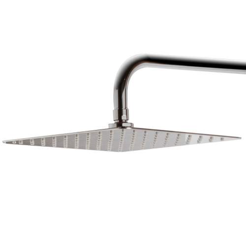 Bluci Chrome Square Bar Thermostatic Shower Valve with Fixed Head and Riser