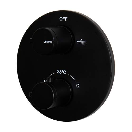 Bluci Timea Black Two Outlet Thermostatic Shower Valve