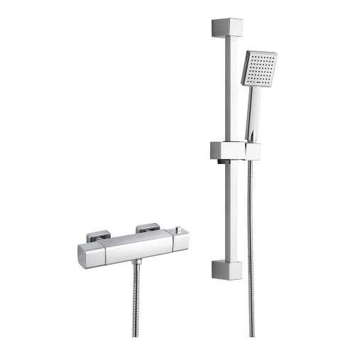 Bluci Quadro Cool-Touch Thermostatic Mixer Shower with Riser Kit