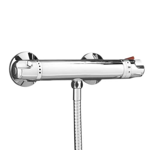 Bluci Low Pressure Thermostatic Bar Mixer Shower with Riser Kit