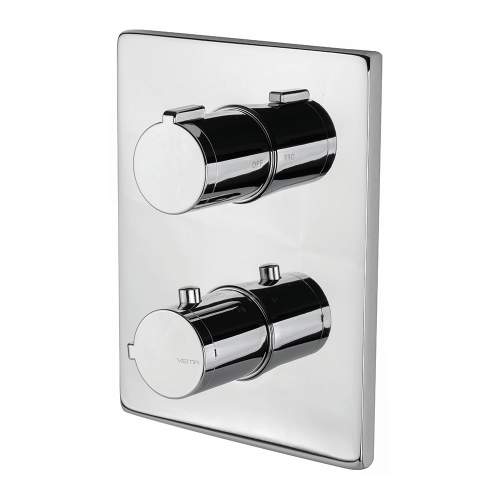 Bluci Rectangular Two Outlet Chrome Thermostatic Shower Valve