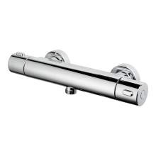 Bluci Round Single Outlet Chrome Thermostatic Shower Bar Valve