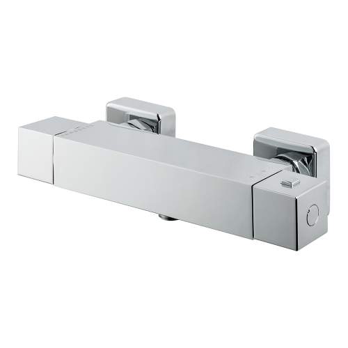 Bluci Square Single Outlet Chrome Thermostatic Shower Bar Valve