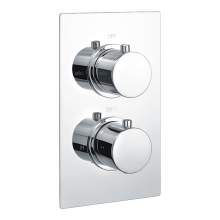Bluci Circa Chrome Single Outlet Thermostatic Twin Shower Valve