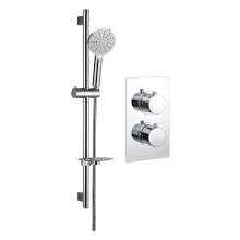 Bluci Round Shower Pack 1 - Chrome Twin Single Outlet & Riser Kit