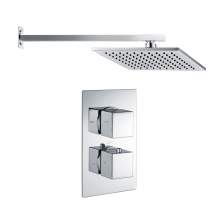 Bluci Square Shower Pack 3 - Chrome Twin Single Outlet & Overhead Shower