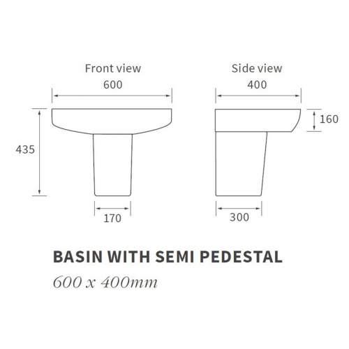 Bluci Tilia Basin & Semi Pedestal