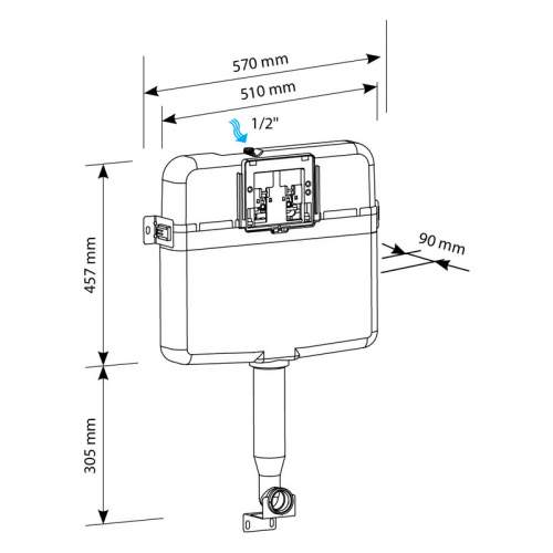Bluci Slim Concealed Cistern