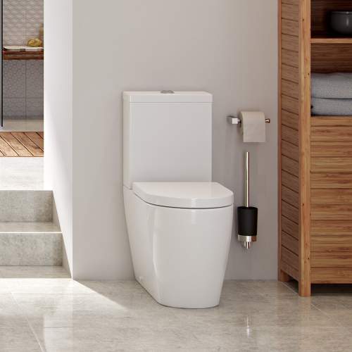 Bluci Cilantro Fully Shrouded Rimless Closed Coupled WC with Soft Close Seat