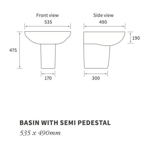 Bluci Mimosa Basin with Semi Pedestal