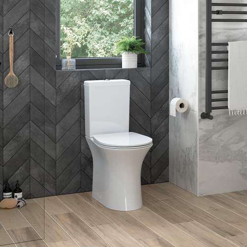 Bluci Sandro Open Back Rimless Close Coupled WC with Soft Close Seat