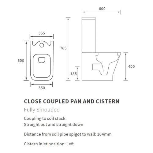Bluci Cedarwood Fully Shrouded Close Coupled WC with Soft Close Seat