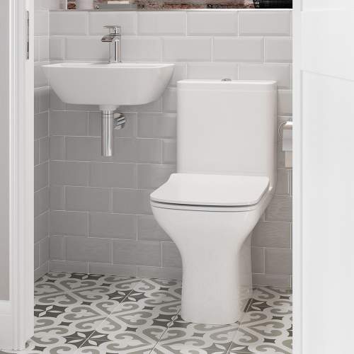 Bluci Cedarwood Fully Shrouded Close Coupled WC with Soft Close Seat