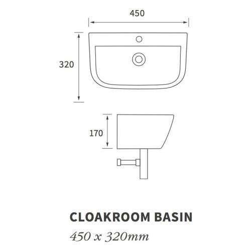 Bluci Cedarwood Cloakroom Basin with Bottle Trap