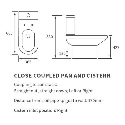 Bluci Laurus Open Back Close Coupled WC with Soft Close Seat