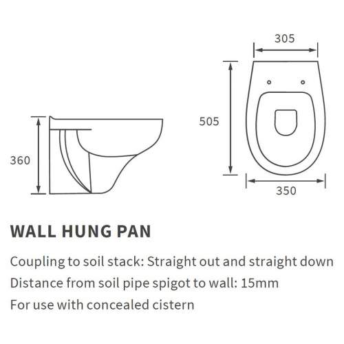 Bluci Tuscany Wall Hung WC with Soft Close Seat