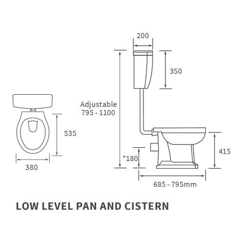 Bluci Sherbourne Low Level WC with Soft Close Seat