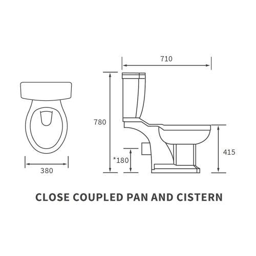 Bluci Sherbourne Open Back Close Coupled WC with Soft Close Seat
