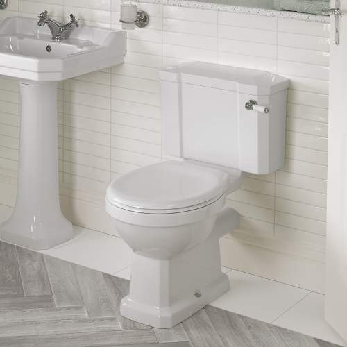 Bluci Sherbourne Open Back Close Coupled WC with Soft Close Seat