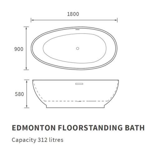 Bluci Edmonton Freestanding Double Ended Bath