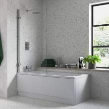 Bluci Hinged Straight Edge Bath Screen