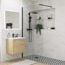 Bluci Black Profile Wetroom Panel