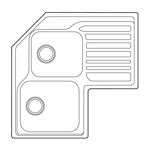 Franke STUDIO STX621-E Corner Kitchen Sink